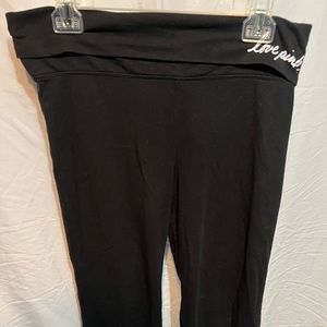 Victoria's Secret PINK YOGA Yoga Pants Womens Large Size L Black Leggings